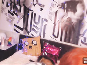 purple_bitch blow job in glass toy