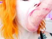 Slutty Ginger Ruin her Makeup by Sucking Big Cook ASMR