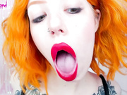 Slutty Ginger Ruin her Makeup by Sucking Big Cook ASMR