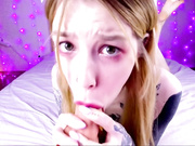 Hot Blonde Suck Big Dick and get Cum on Face POV