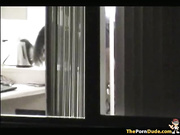 Voyeur Tapes The Neighbor Girl Fucking In The Kitchen