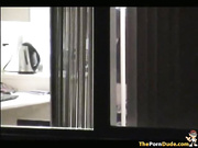 Voyeur Tapes The Neighbor Girl Fucking In The Kitchen