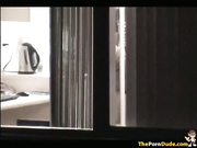 Voyeur Tapes The Neighbor Girl Fucking In The Kitchen