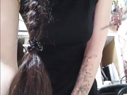 Cute Anya на работе без трусиков