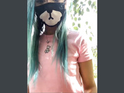 Amallllia с анальным хвостиком на улице