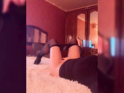 Florensis в колготках шалит на кровати