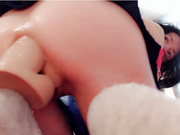 lilrosiedoll big dildo in ass