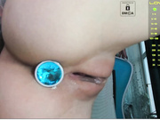 Elysi ride dildo with anal plug and pussy closeup