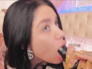 LinaBarbie минет с черным дилдо