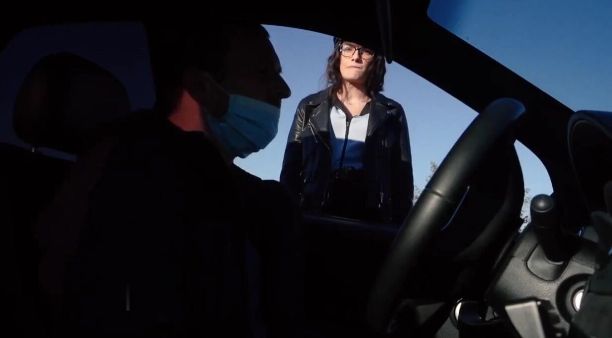 Brunette cop gets blackmailed