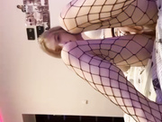 Cute blonde shoots handjob on cam