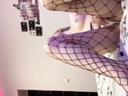 Cute blonde shoots handjob on cam