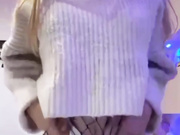 Cute blonde shoots handjob on cam