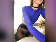 Witch_peach в колготках без трусиков-9
