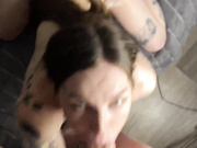 sukubb-overlord трах в горло здоровенной елдой и камшот на лицо