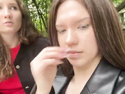 ShyAlika лижут соски на улице