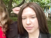 ShyAlika лижут соски на улице