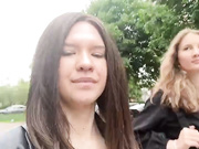 ShyAlika лижут соски на улице